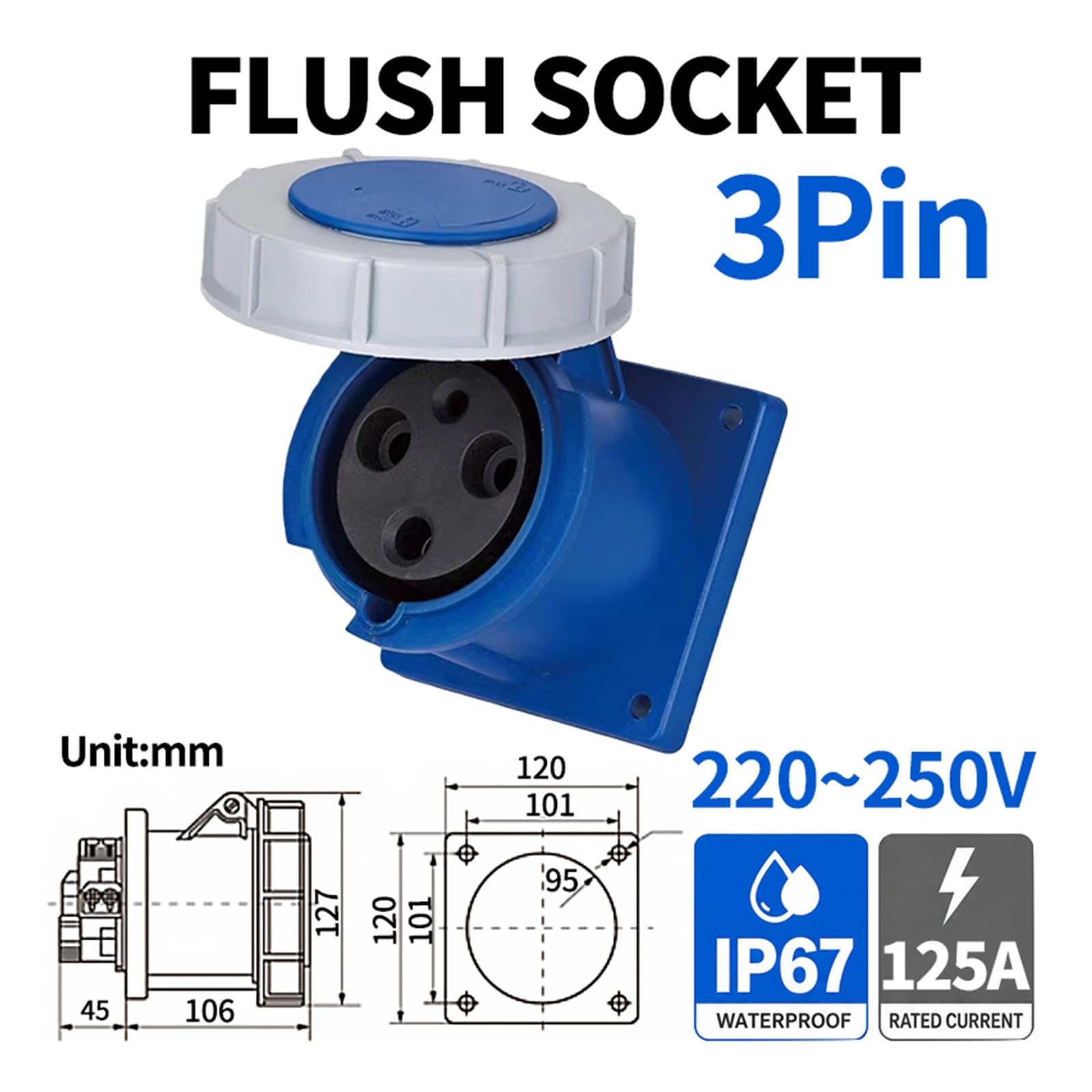 Presa di corrente industriale CEE 125A IP67