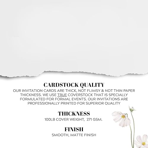 Miniatura 7 de Juego de 25 invitaciones de boda elegantes con diseño de rosa azul marino, invitaciones de boda informales o formales, personalizadas con sobres