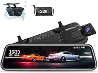 Vista 1 de Upgraded 10'' Rear View Mirror Camera Mirror Dash Cam Front and Rear 1080P Backup Camera Full Touch Screen w Loop Recording, G-Sensor