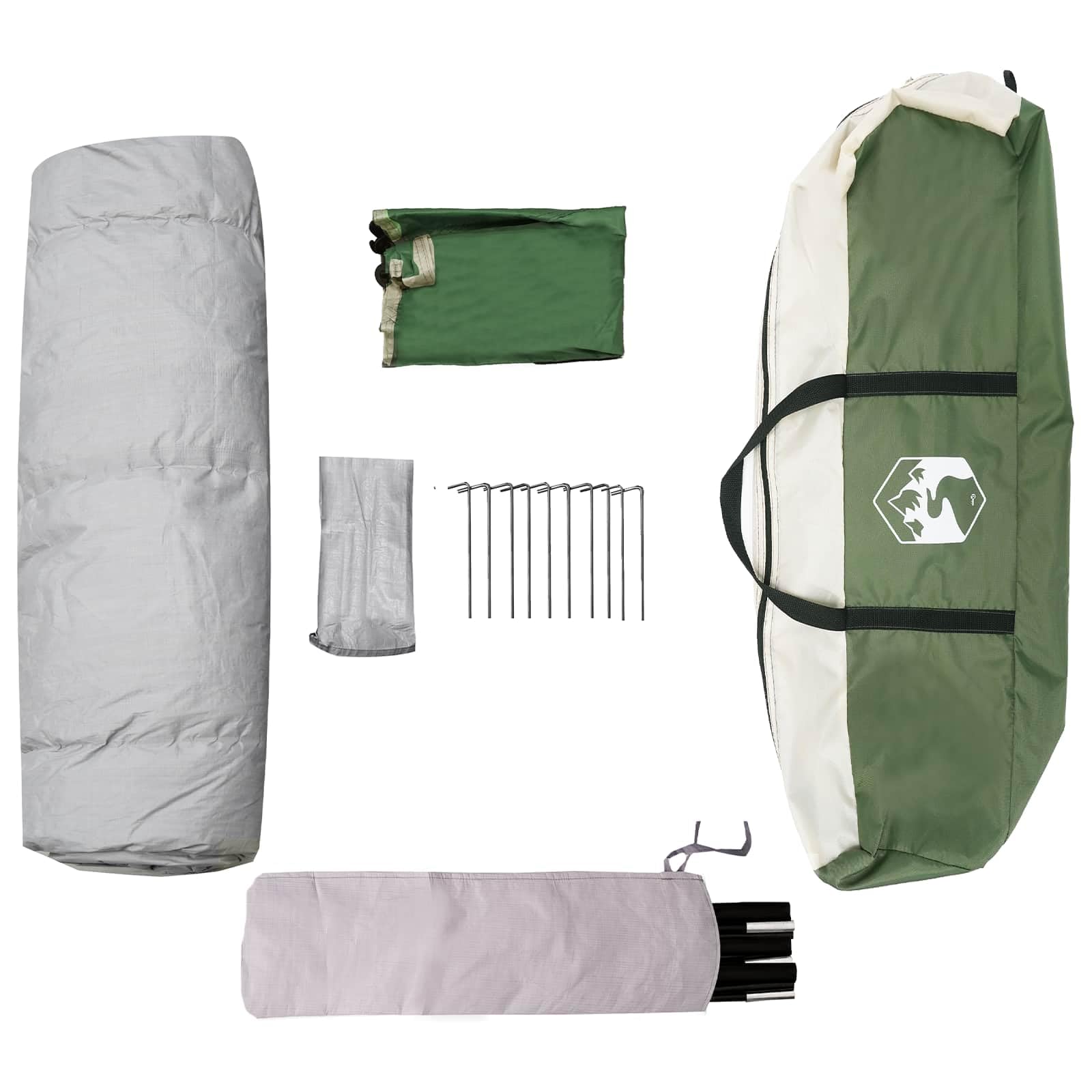 Instant Zelt, wasserdicht, Polyester, 185T, mit UV-Schutz, 2 Türen, 10 Heringe, 6 Seile, Transporttasche für Camping