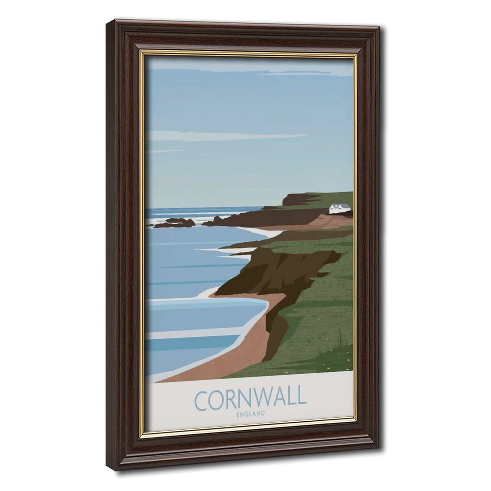 Bareronor Mokume Gane Frame-Style Cornwall Canvas Poster For Bedroom Decor Gift