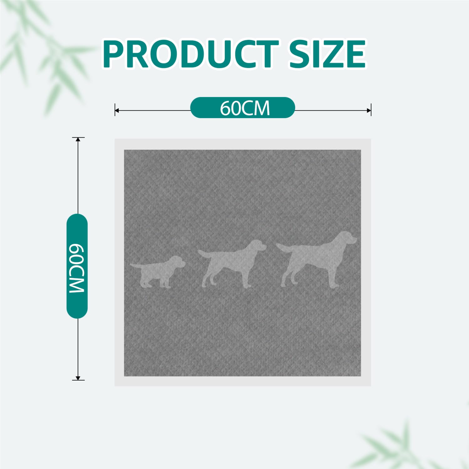 Nobleza Empapadores Perros 60x60cm (100 Unid), Carbón Activado para Control de Olores, Absorbe al Instante ¡Secado Rápido! Almohadillas de Antiderrames de Perros y Cachorros