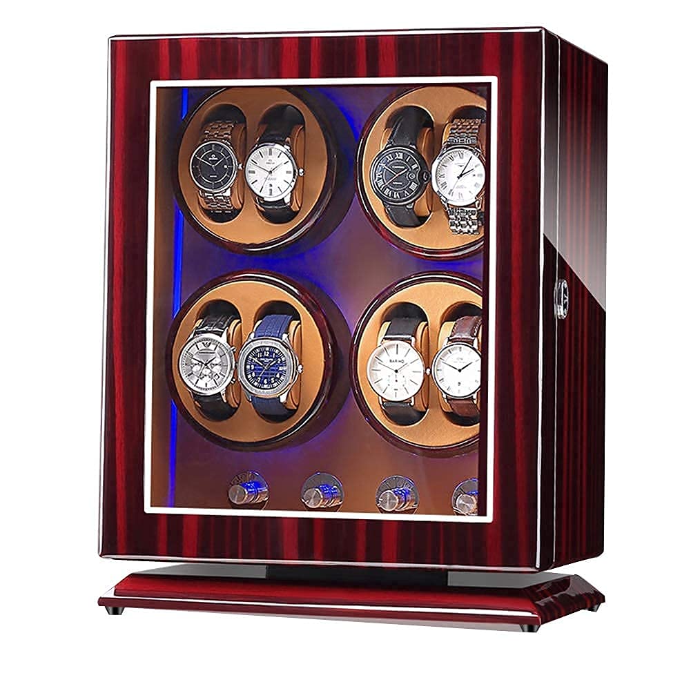 QUSYZD Watch Watch Winder Box 8+0,with 5 Rotation Modes,Mute Motor,Watches Rotation Storage Case Display Box for Automatic Mechanical Watches,F-A