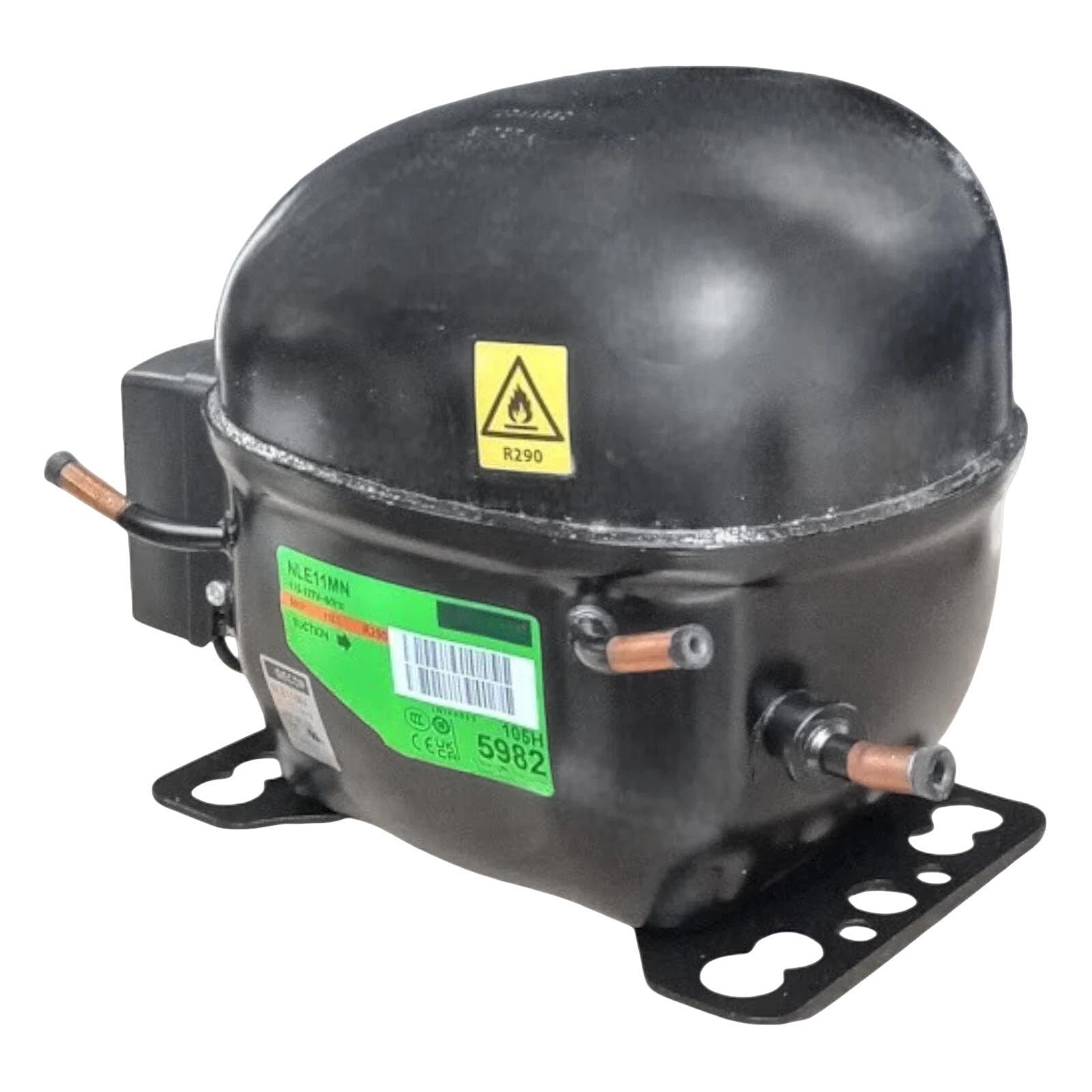 NLE11MN R290 Refrigeration Compressor for Secop Refrigeration Commercial Compressor, 4167 BTU MBP 115V 60 Hz 1/2HP, Height 7.99 inches, Replacement