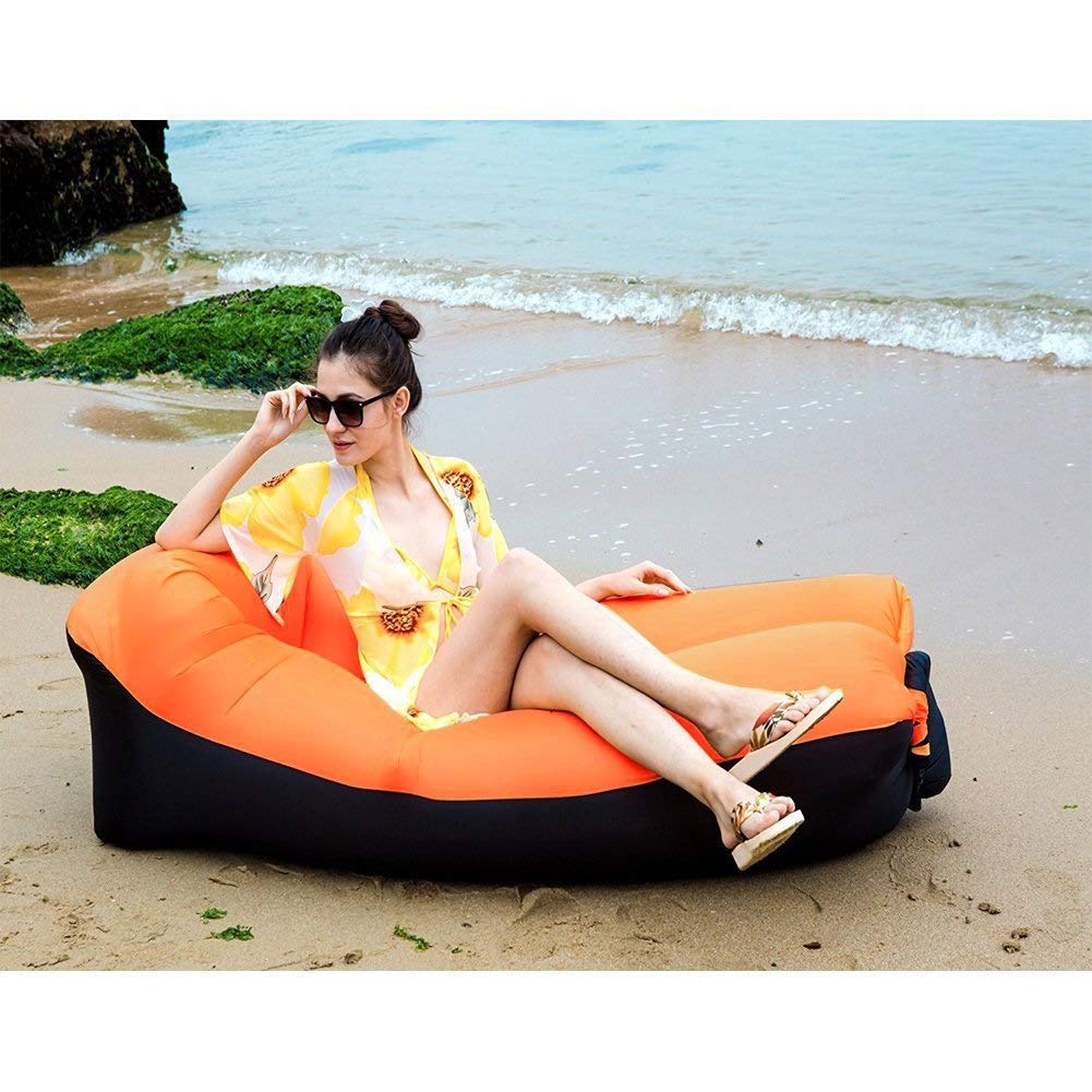 Softybag stoel Blauw – Luchtbedden – Luchtzak – Air lounger – Ligzak – Luchtbank – Opblaasbare stoel – Luchtzak strand – Opblaasbare zitzak – Marine blauw – Opblaasbare bank – Lijkt op Lamzac