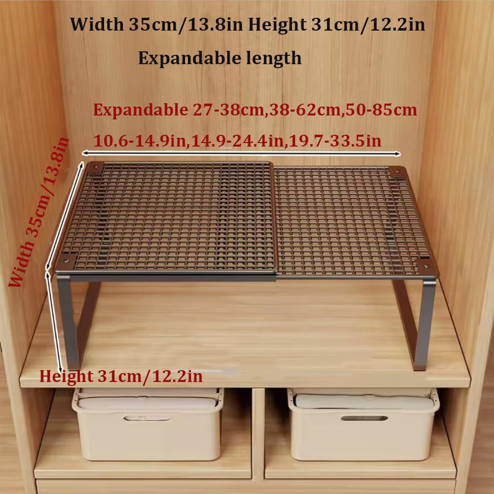 Organizer regolabile in metallo, scaffale telescopico per armadi e armadi, soluzione versatile per casa e ufficio