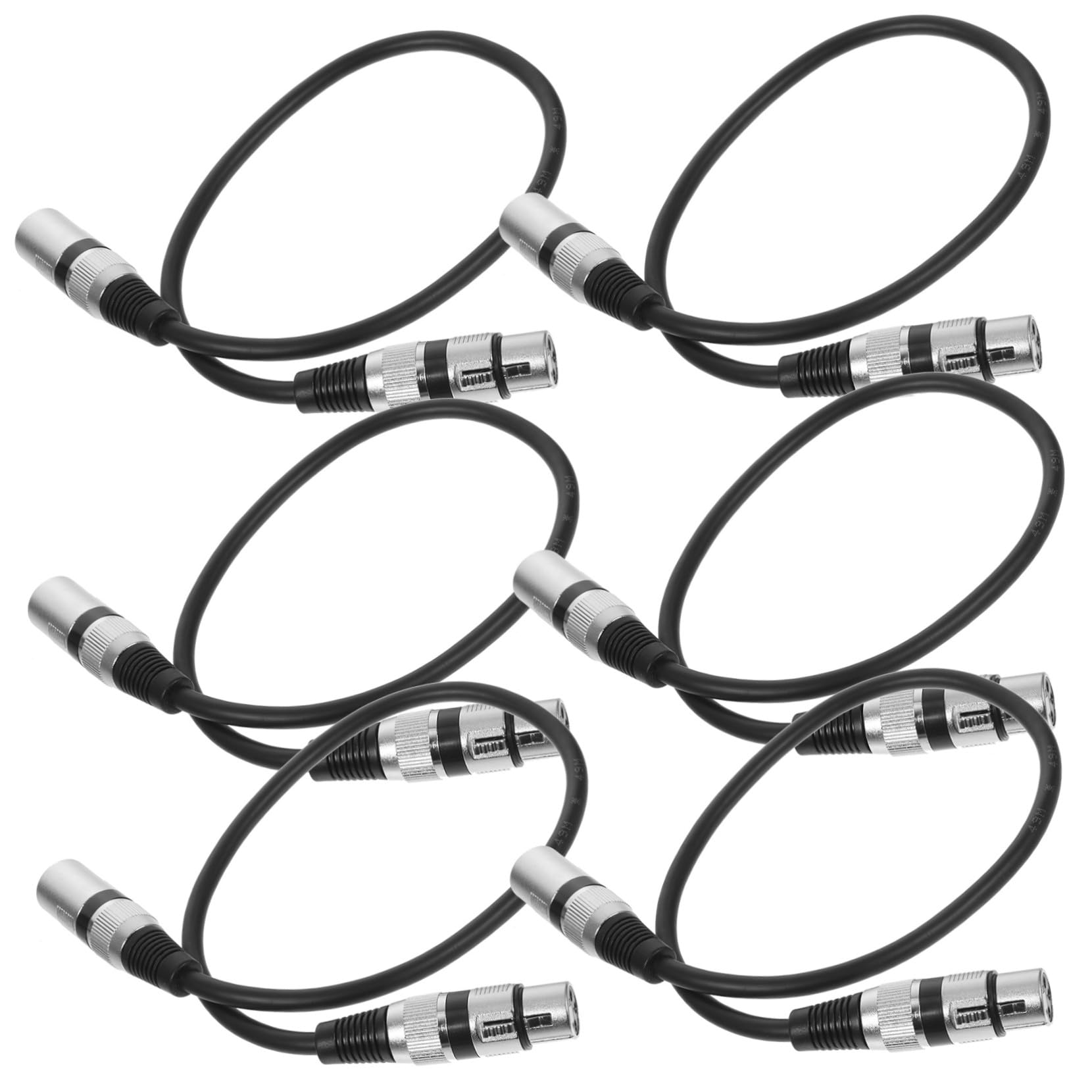 BESPORTBLE Cavo Microfono XLR Maschio-Donna 3 Pin in Rame senza Ossigeno 0,5m per Sistemi Audio KTV Riduce Rumore Trasmissione Efficiente Confezione 6 Pezzi