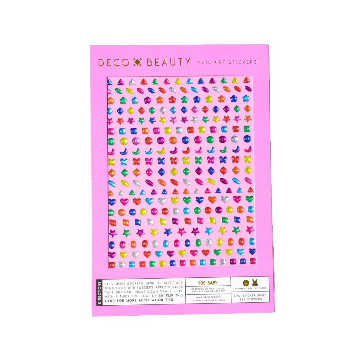 Deco Beauty 90s Baby - Super Thin & Easy-to-Apply Nail Art with The Cutest Designs - Durable & Long-Lasting Nail Art Stickers and Decals for Women,