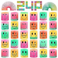 AZEN 24 Pcs Mini Spring Party Favors for Kids 3-5 4-8, Goodie Bags Stuffers for Birthday Party, Classroom Prizes Kids Prizes, Small Bulk Toys Gifts (4 Smile)