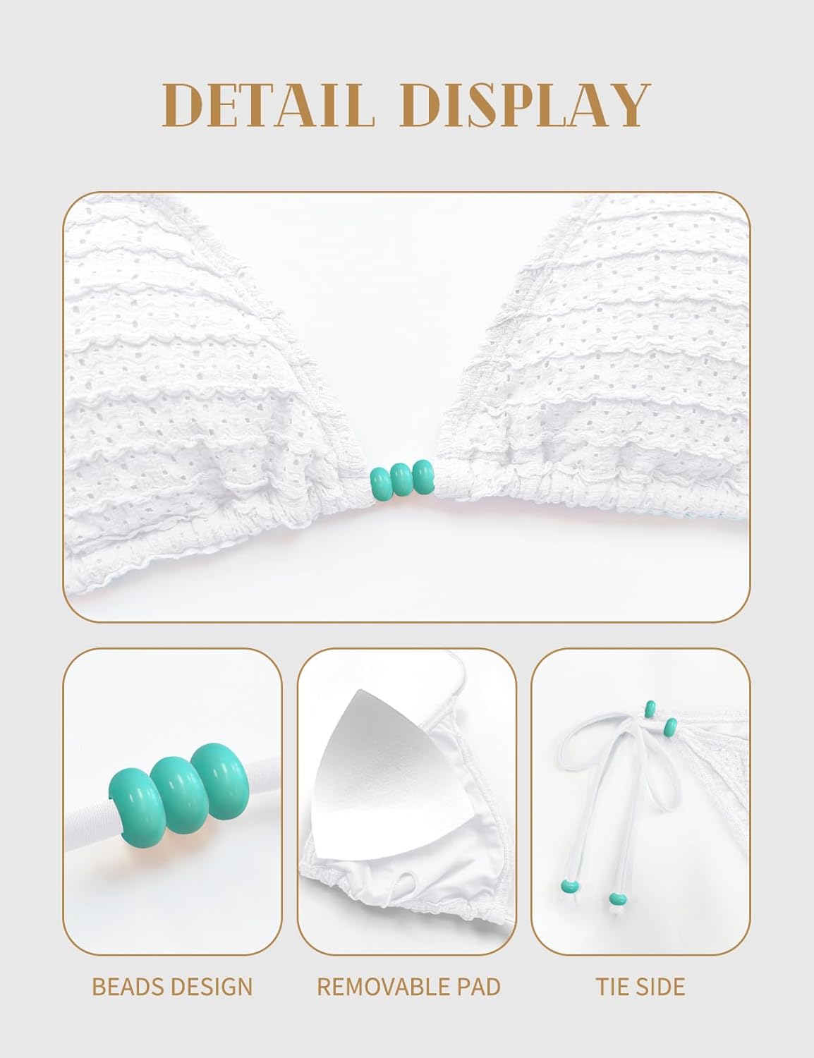 Women Two Piece Bikini Set Halter Triangle Swimsuit Cheeky String Bathing Suits - Image 4