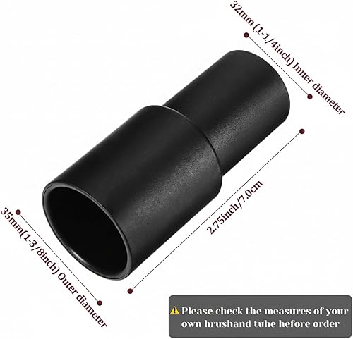 Vista 2 de Honoson 4 adaptadores para aspiradora de 1.378 in (1-3/8 pulgadas) a 1.220 in (1-1/4 pulgadas) para diámetro interior, 32 cepillos para diámetro