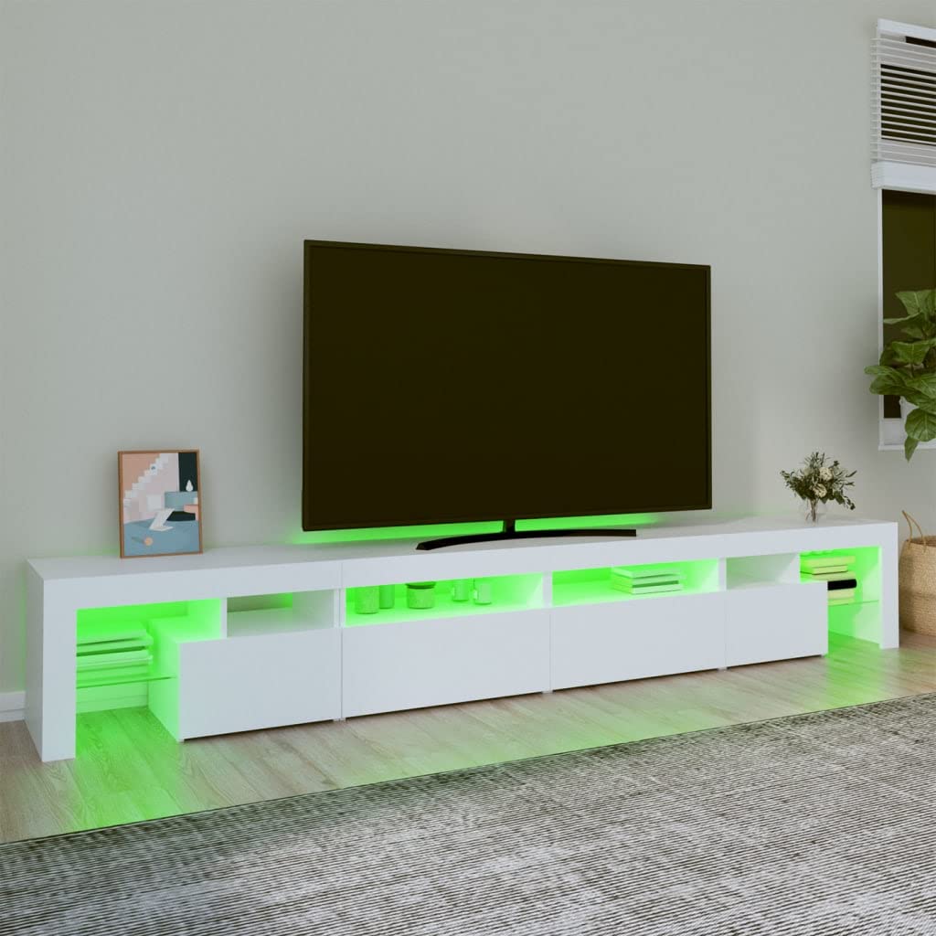 Mueble de TV con Luces LED Blanco 260x36,5x40 cm