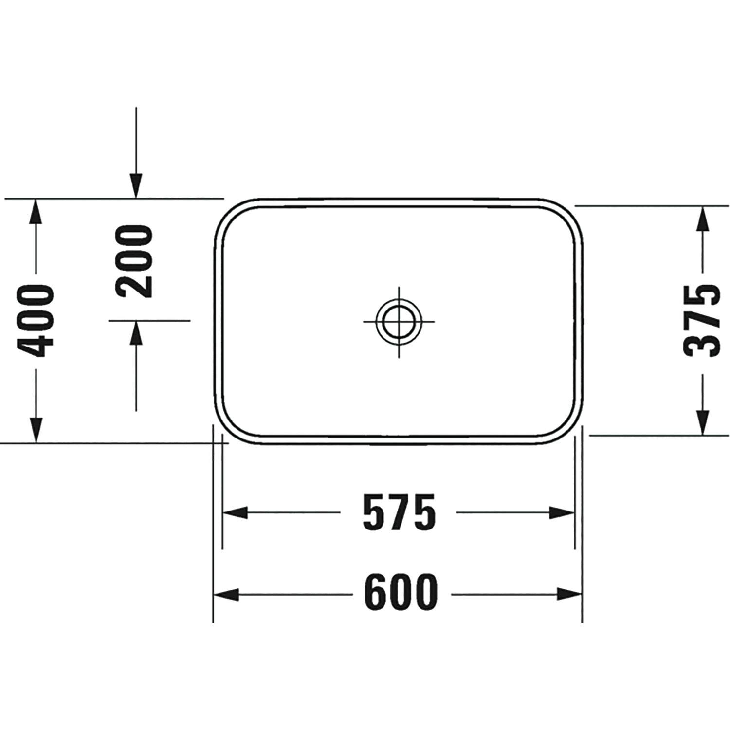 Duravit 2359601300 Happy D.2 Plus 60-Lavabo sin Banco para Grifo, Color Antracita Mate