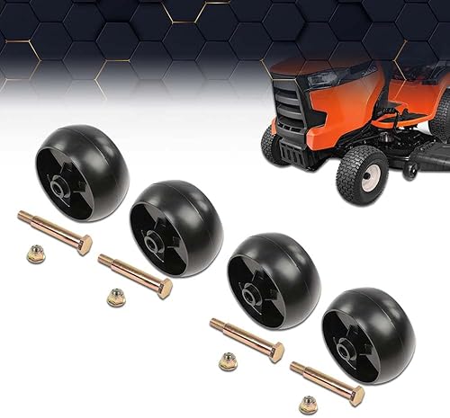 Miniatura 2 de PIT66 Juego de 4 ruedas de cubierta y pernos y tuercas de bloqueo compatibles con Cub Cadet, MTD, Toro y muchos otros 734-04155