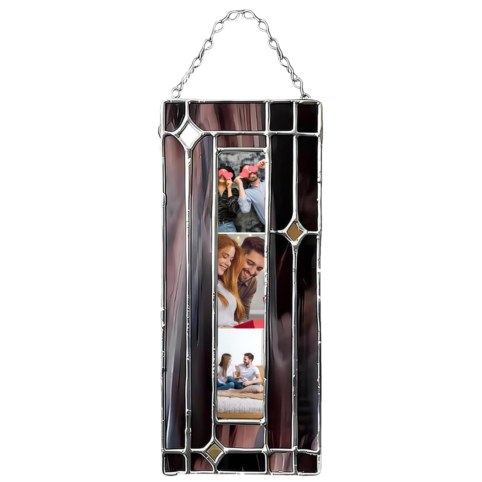 Generico Ornamental Frames | Handmade Coloured Acrylic Pendants, Photo Frames with Chain – for New Year's Eve Car Christmas Bag Growth Home Party Holiday Thanksgiving Birthday