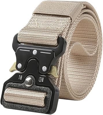 1.5inchÂ MilitaryÂ TacticalÂ BeltÂ withÂ HeavyÂ DutyÂ SeatbeltÂ Buckle,QuickÂ ReleaseÂ AlloyÂ BuckleÂ Belt,NylonÂ BeltsÂ forÂ Men(Beige,28