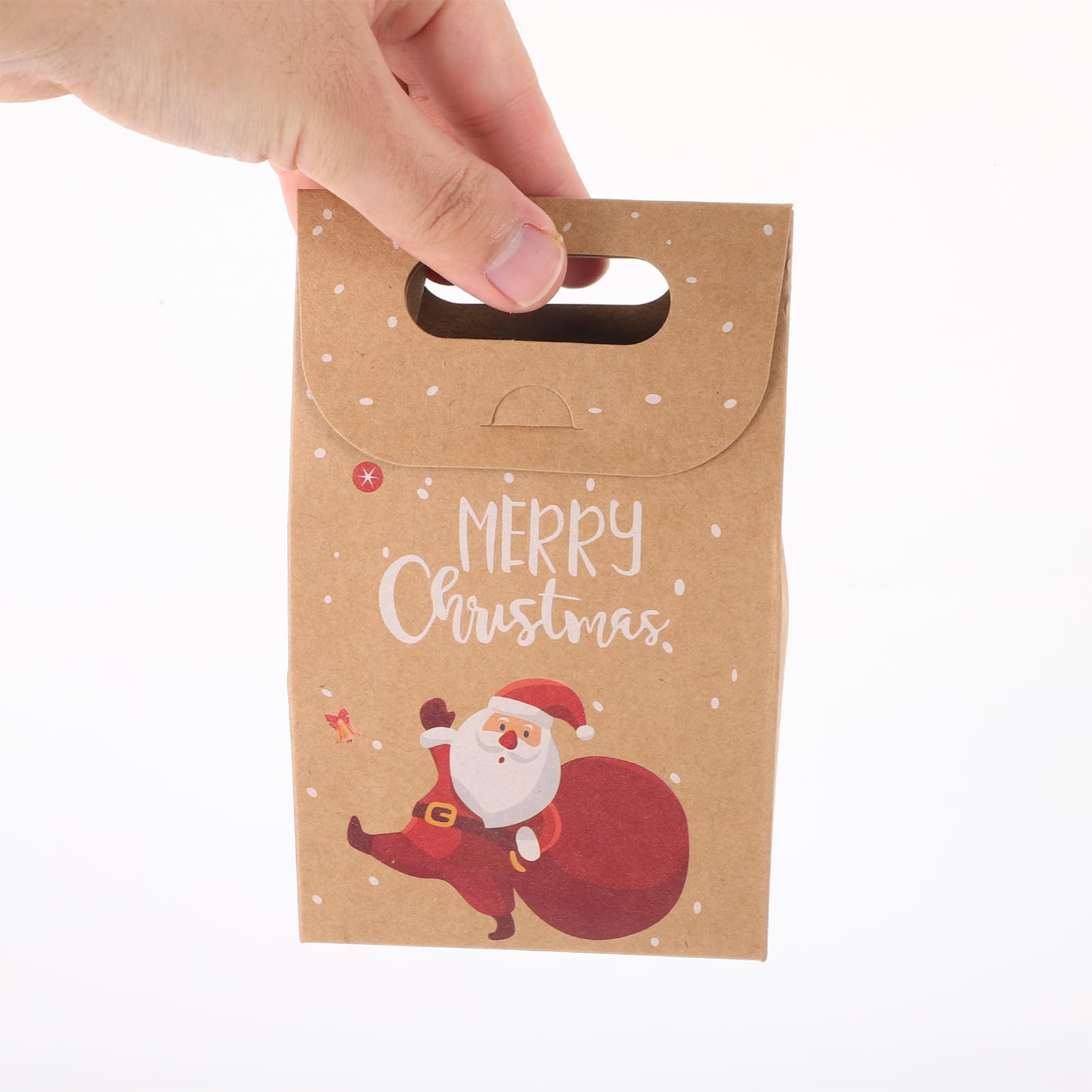 Beavorty 2 Juegos Bolsa De Papel Kraft Navideña Christmas Bag Bolsas Kraft Bolsas Transparentes Para Galletas Transportador Celofán Sorpresa Bolsa De Dulces Bolsas De Papel Uds * 2