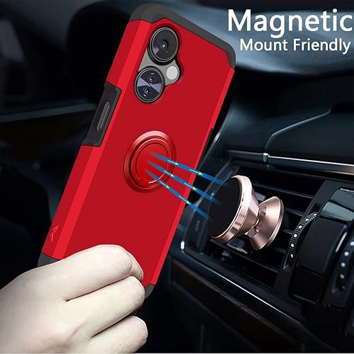 Miniatura 6 de HRWireless Funda compatible con OnePlus Nord N30 5G con soporte de anillo a juego rotación de 360 grados atril híbrido resistente de doble capa a