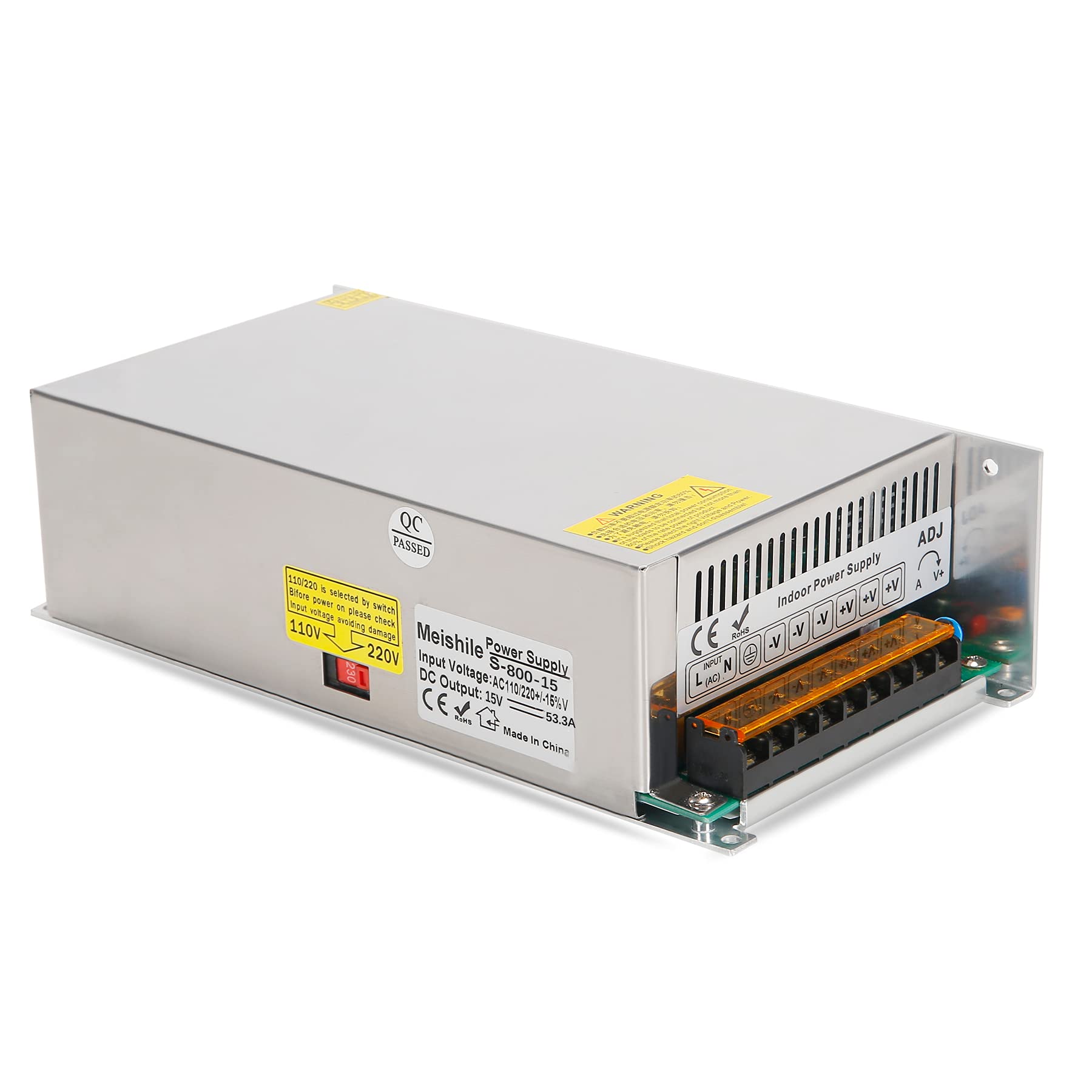 15V 53.3A 800W LED Conducción Fuente de alimentación conmutada la industriales suministro de energía Monitor – Equipos Motor Transformador CCTV CNC 110/220VAC de dc15 V conmutación Power Supply
