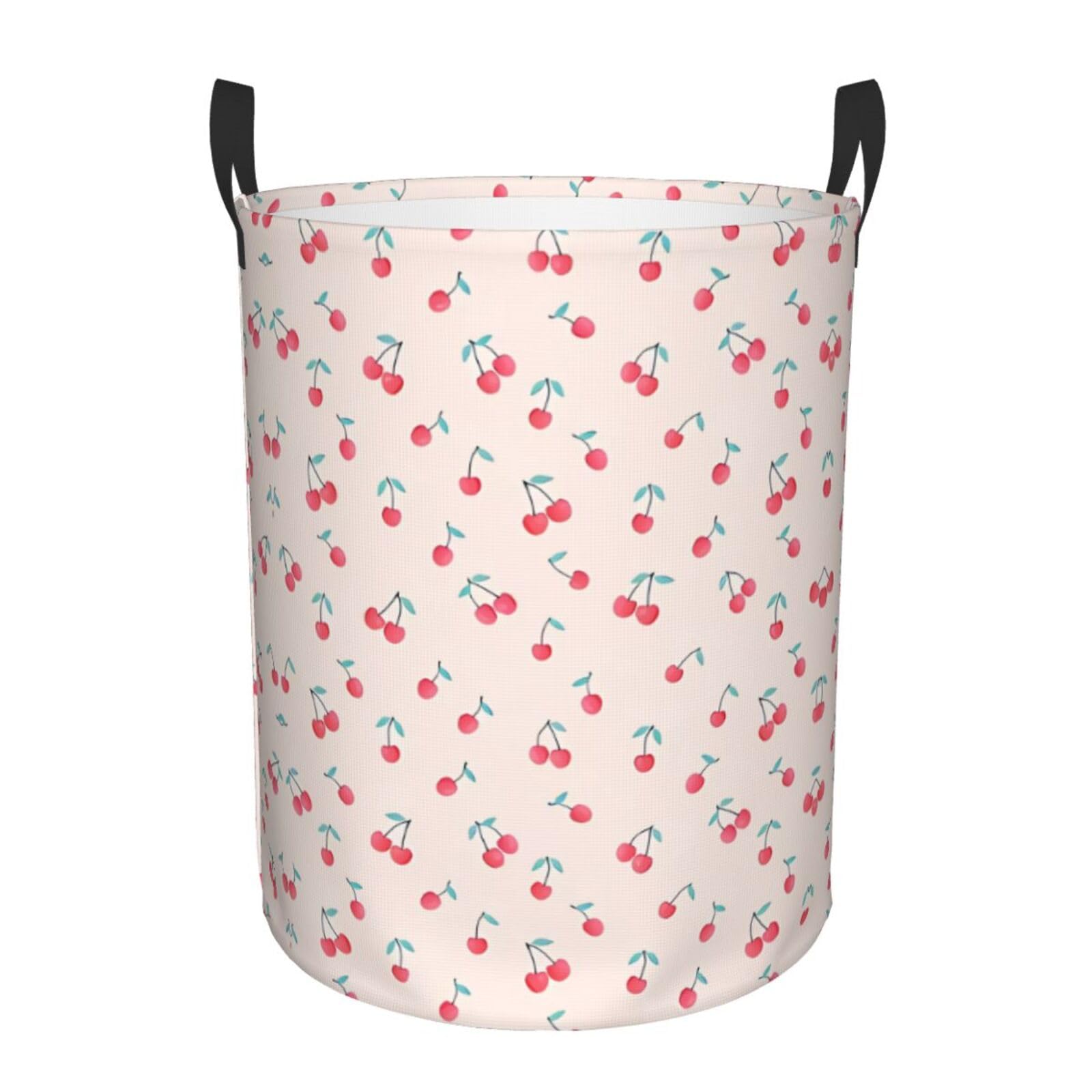 S Circular Hamper lovely sweet red cherry Print for Dirty Clothes