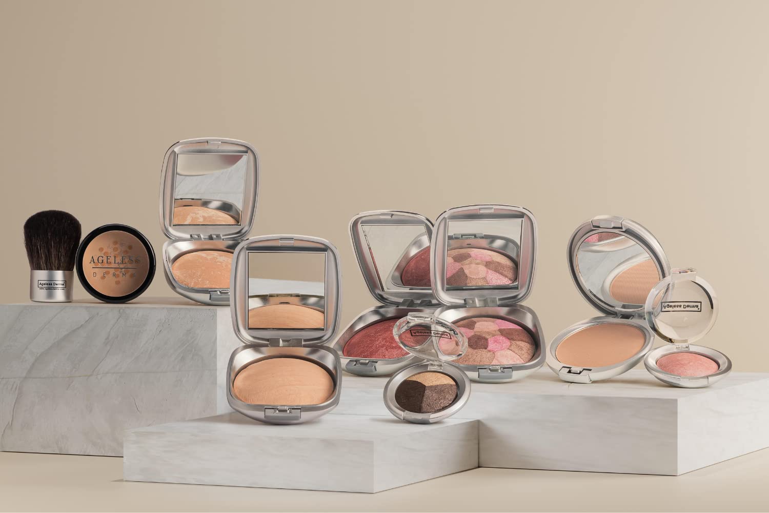 Polvo corrector de color mineral horneado: una base de polvo corrector de color vegano enrojecimiento 5