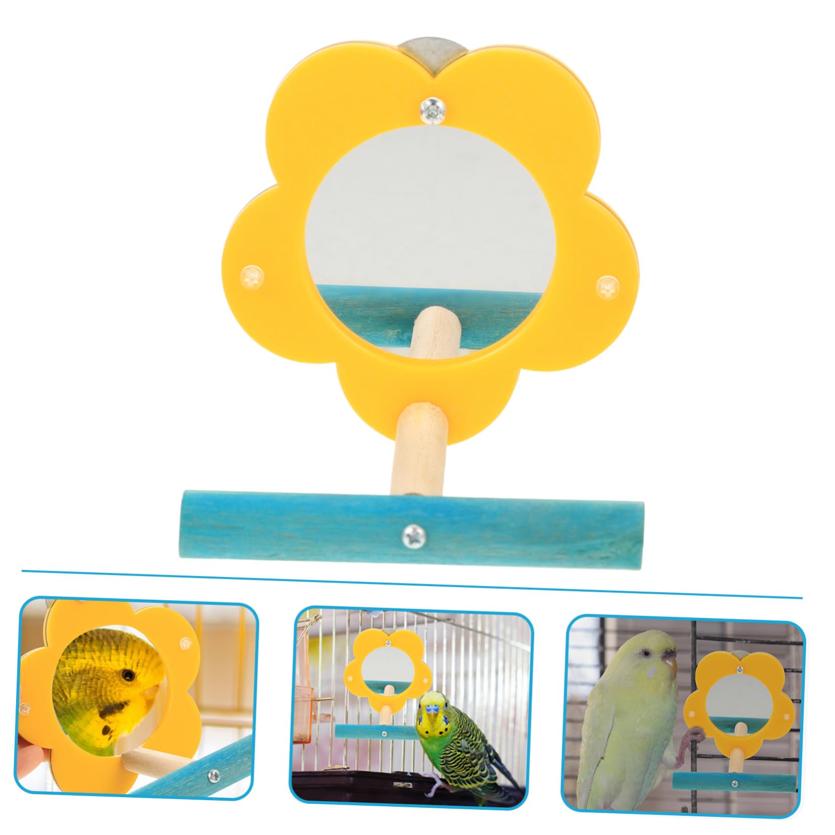 BESPORTBLE 5piezas Espejo Interactivo De Acrílico para Aves Juguete Educativo para Entrenamiento De Loros para y Decorar Jaulas De Aves