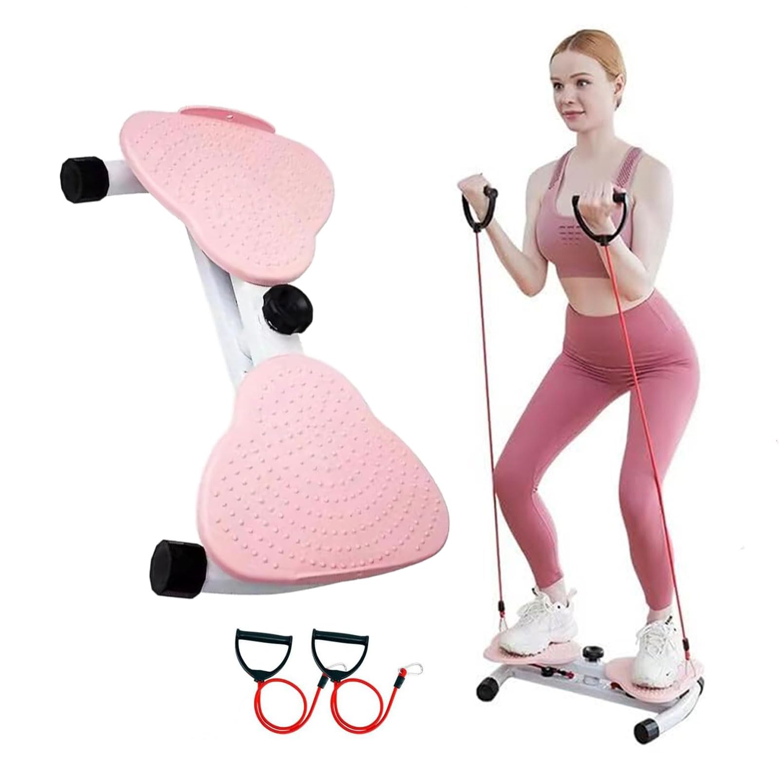 Planche d'exercice Twist Board avec Cordon De Serrage Planche à Disque De Torsion Sport Maison pour Massage des Pieds Perte De Poids(Color:Rose)
