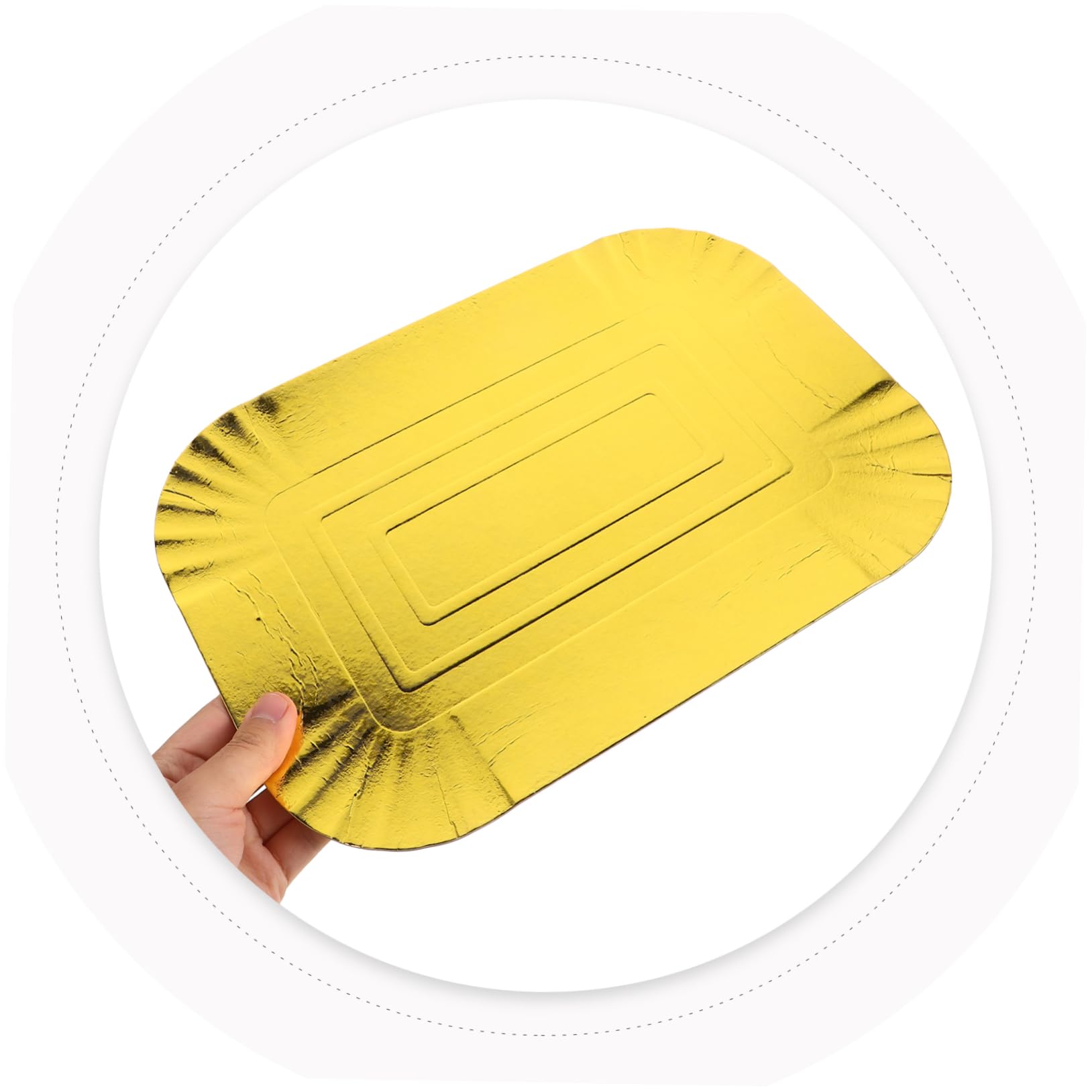 Gatuida Assiettes Jetables Dorées en Papier Aluminium, Lot de 10 | Design Uni, Qualité Alimentaire, pour Banquet et Réception, Format Pratique pour Service de Table
