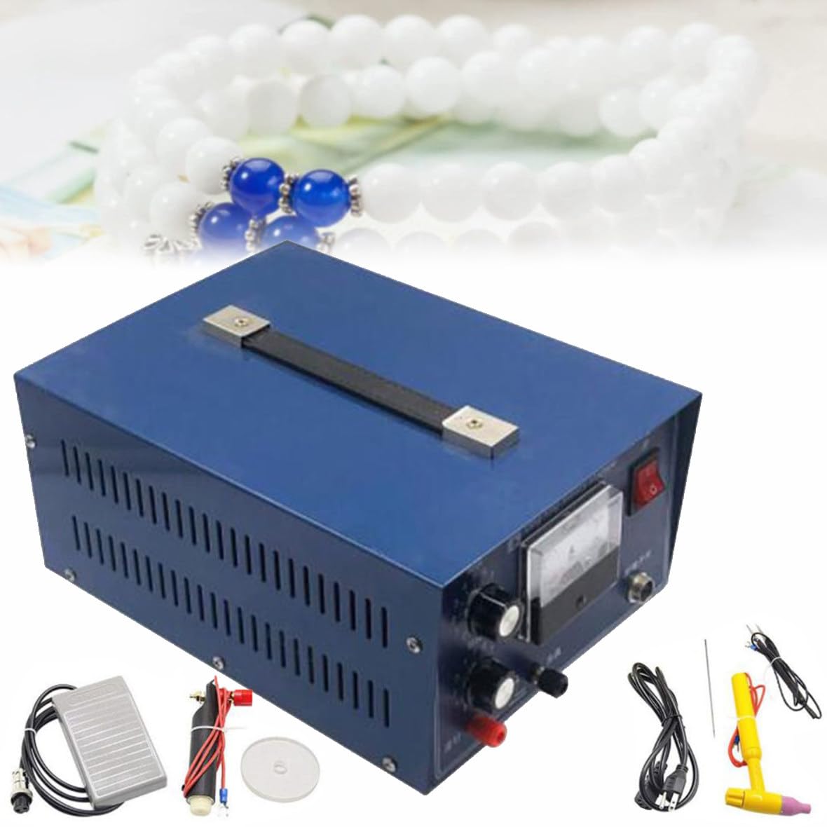 Automatyczna spawarka punktowa, 400 W, mocna, 50 A, impulsowa spawarka punktowa z pedałem nożnym, do spawania biżuterii ze złota, srebra i stali