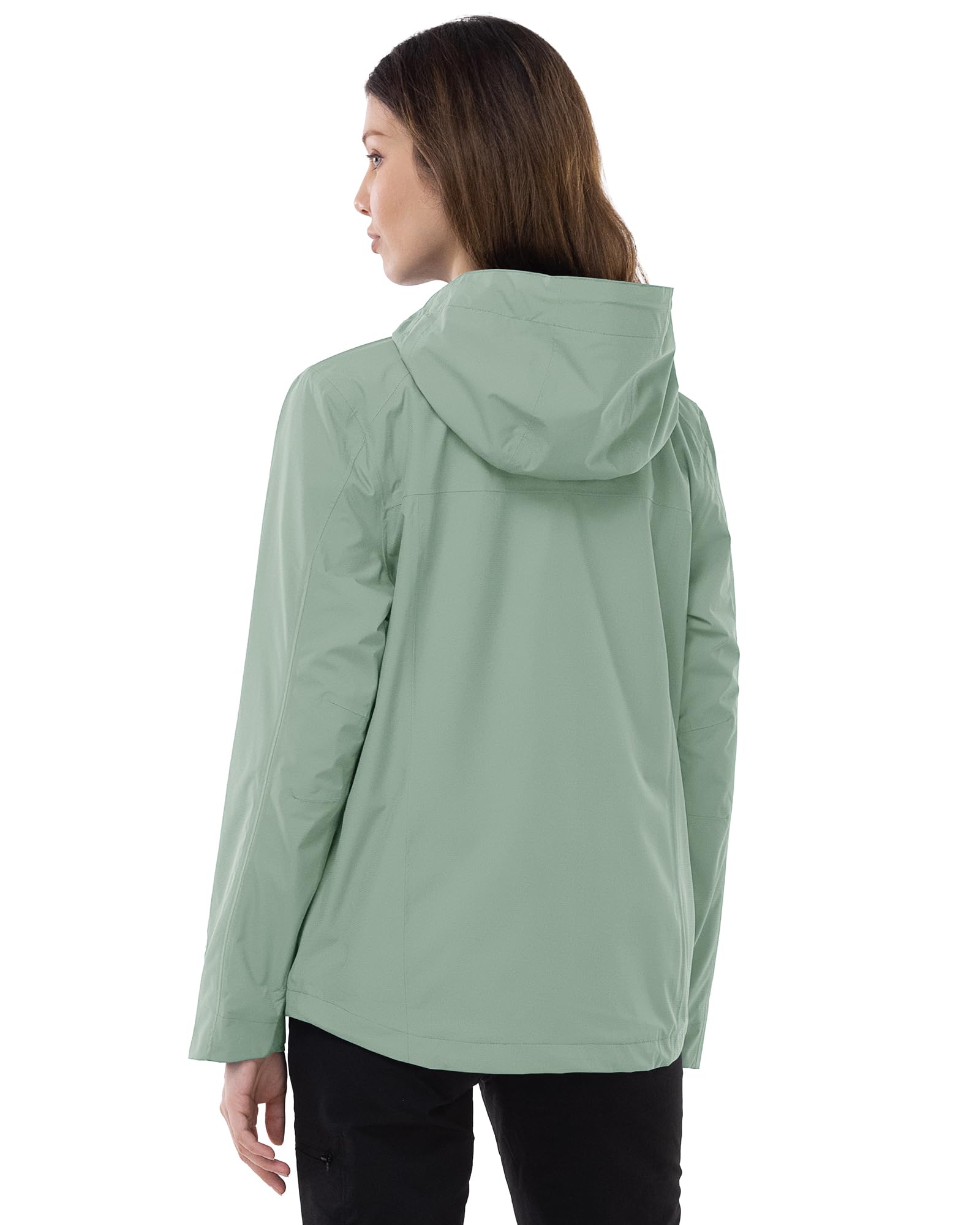 Outdoor Ventures Damen Regenjacke 10000MM Wasserdicht Leichte Gefüttert Packbar Sportjacke Funktionsjacke Atmungsaktiv Fahrrad Jacke mit Kapuze