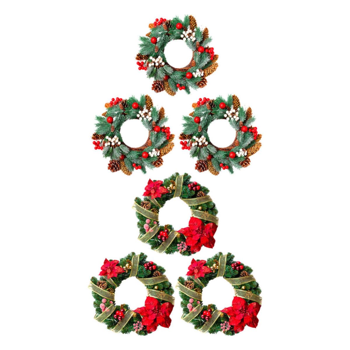 TOYANDONA 24 Pièces Autocollant de Fenêtre Couronne de Noël Pvc à