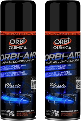 Higienizador Orbi-Air Limpa Ar Condicionado Higienização Automotiva Aroma Classic Kit com 2 - Orbi Química