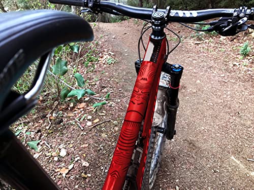 All Mountain Style Bike Frame Protector Universal Fit - 9-Piece Set for Down Tube, Chainstay, Cable Wear, High-Impact Honeycomb PVC to Protect Your Bike from Scratches, Chips and Dings