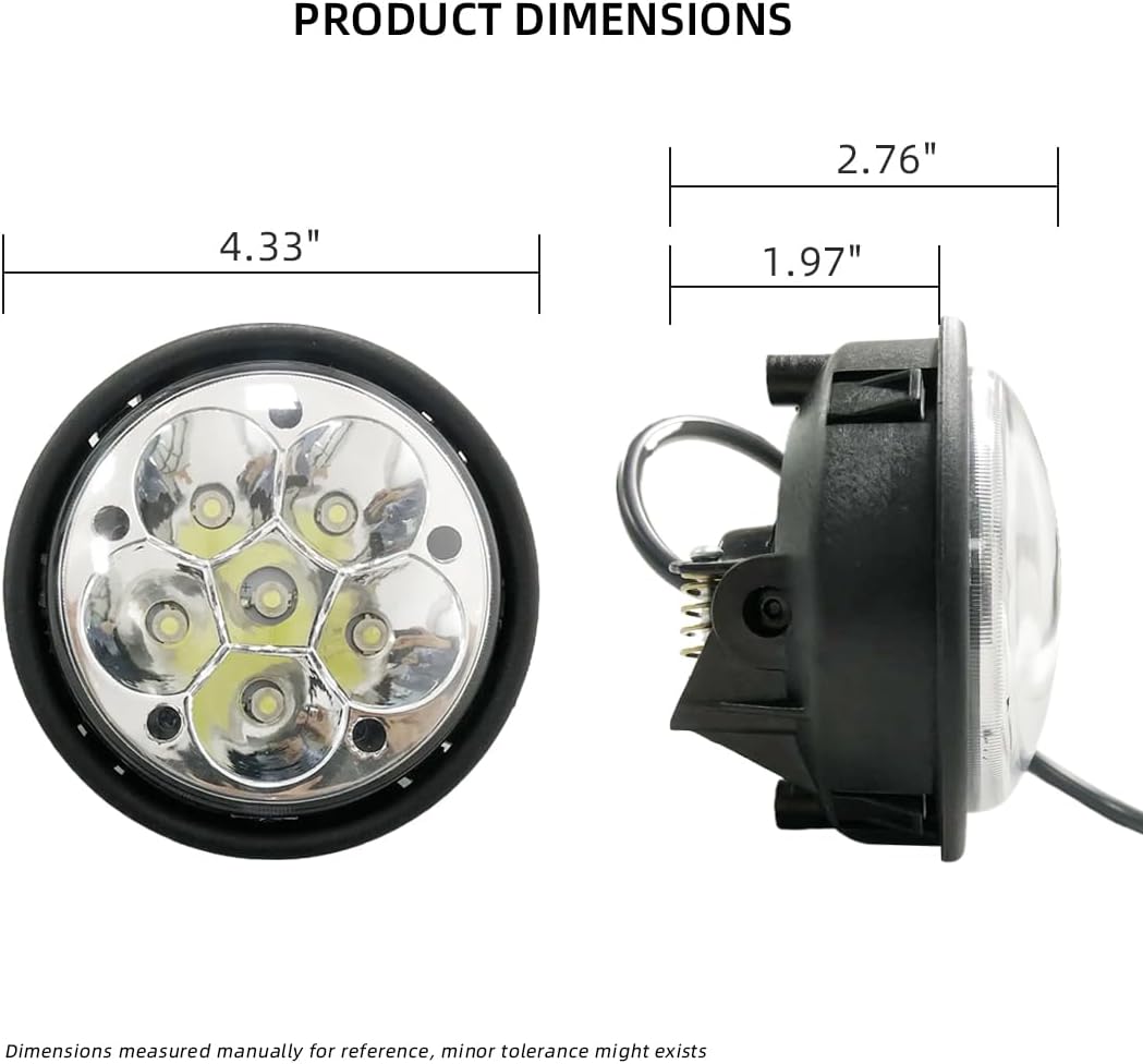 FV 2-Pack LED Fog Lights Assembly Compatible with 2000-2015 Freightliner Columbia IP67 Waterproof Front Bumper Lamps Replaces A06-32497-000 Crystal Clear Lens