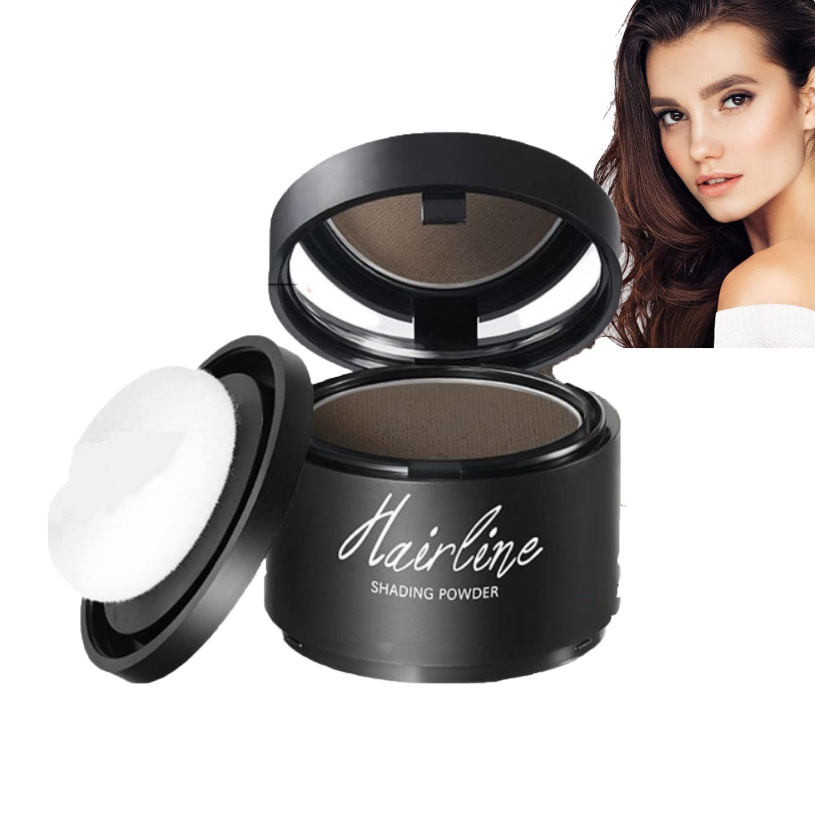 Hairline Powder,Root Cover Up,Hair Shadow Powder, Dark Gray Hair Root Dye Shadow Cover, Root Concealer,Beard Dye,Hair Touch-Up for Thin Hair Grey Hairline Quick Cover Unisex,Waterproof(Dark Brown)