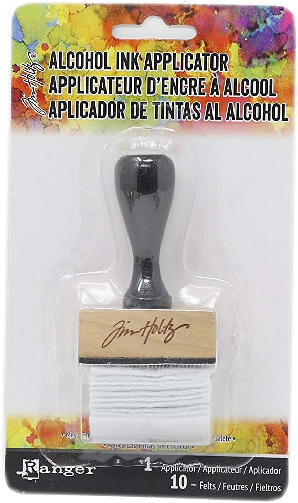 Ranger Tim Holtz Alcohol Ink Lift Ink Bundle, Alcohol Ink Applicator and 50pc Replacement Felt Pack, Lift-Ink Pad, 0.5-Ounce Alcohol Lift-Ink Reinker, 10x Pixiss Alcohol Ink Blending Tools