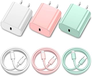 for iPhone Charger Fast Charging, [MFi Certified] 20W USB C Wall Charger with 3Pack 6FT USB C to Lightning Cable, for iPhone Cable Fast Charging Compatible with iPhone 14/13/12/12 Pro Max/11/Xs Max/XR
