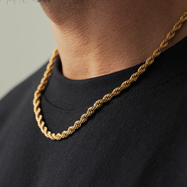 CRAFTD - Gold Rope Link Chain - Durable 18K Gold & 316L Stainless