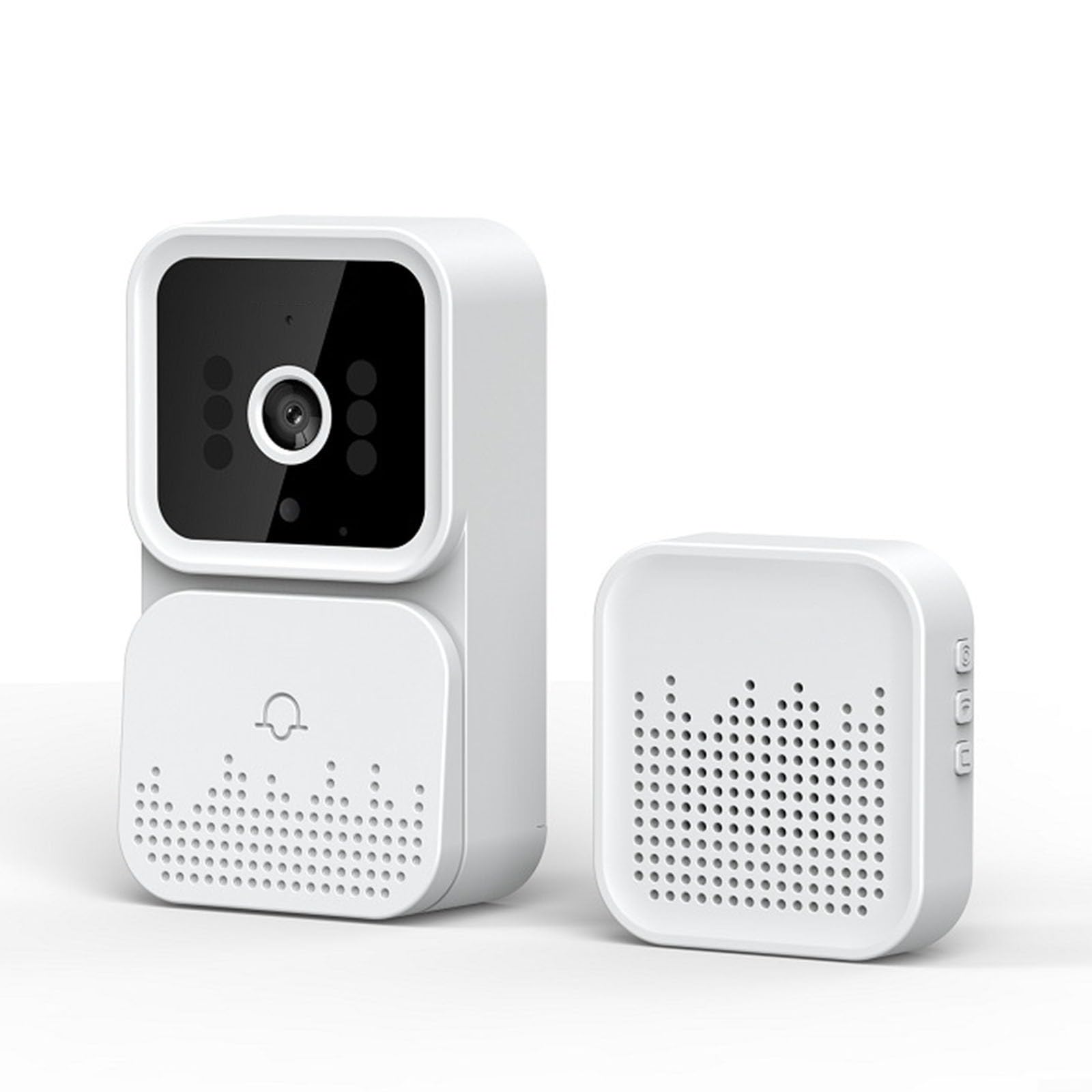 Sandyseptember Timbre inalámbrico inteligente con video, timbre automático de puerta WiFi con video inteligente, timbre de seguridad para el hogar, oficina, hotel