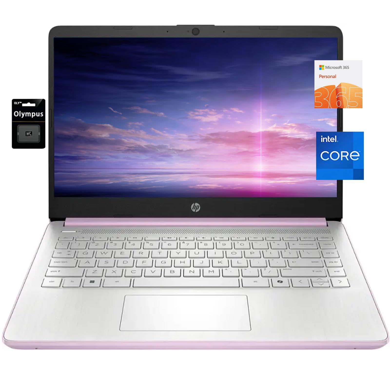 HP 14" HD Student Business Laptop, Intel Quad-Core N150, 16GB RAM, 384GB Storage, (128GB UFS+256GB SD Card), 1 Year Office 365, Slim Design, Webcam, HDMI, Bluetooth, WiFi, Win 11 S, Honey Lavender - 3