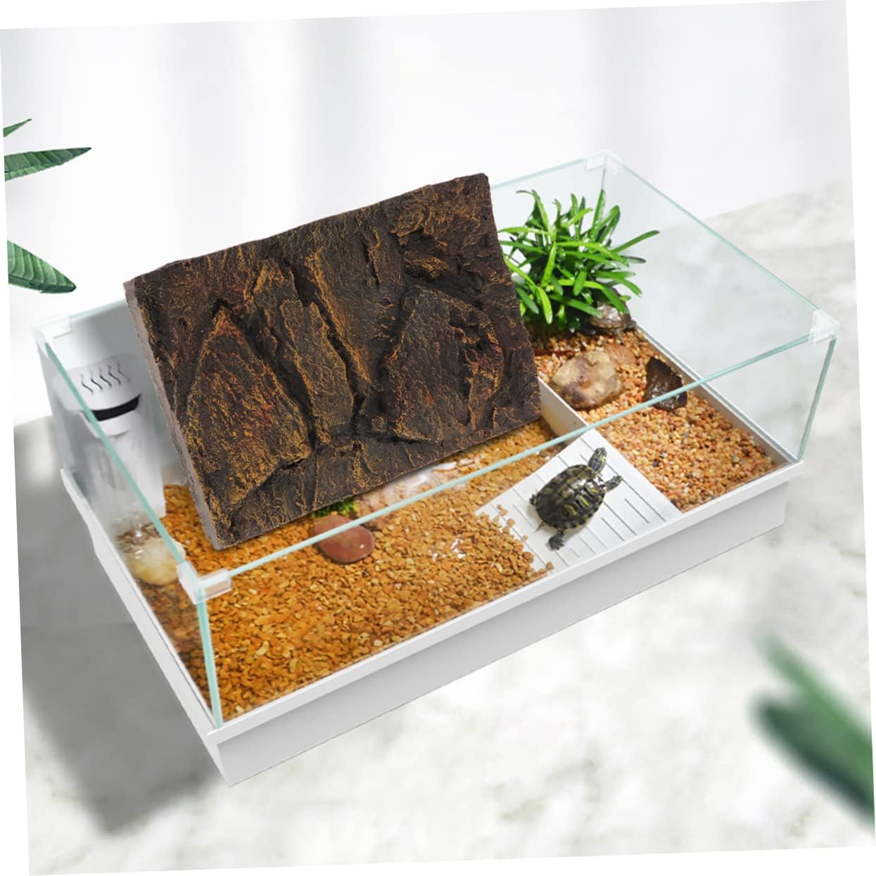 Toyvian 2Pcs PU Aquarium Background Boards for Turtle Tanks Reptile Habitat Decor Vibrant Colors Images for Fish Tank Layouts Terrariums Enhance Visual Depth