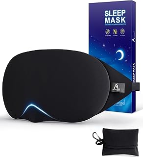 Mavogel Cotton Sleep Eye Mask - Updated Design Light Blocking with Adjustable Nose Bridge, Soft and Comfortable Night Eye ...