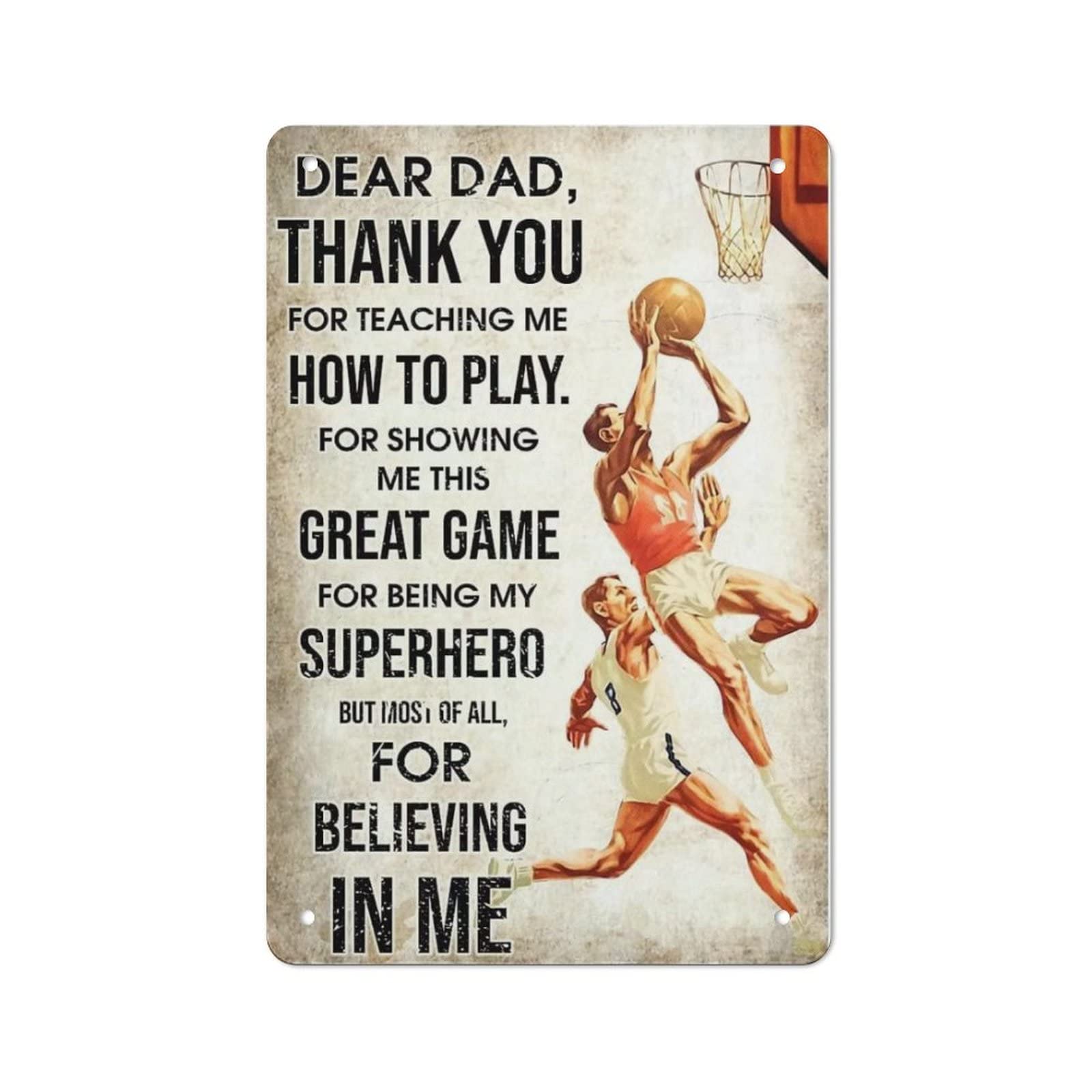 AOOEDM Dear Dad Vintage Metal Sign Wall Decor Metal Plaque for Cafe Bar Pub Home Beer Retro Poster 12x8 Inch
