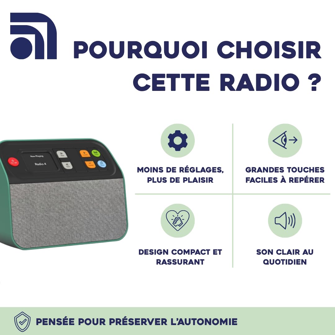 Radio Simple pour Senior BBrain - Vert - 13 cm