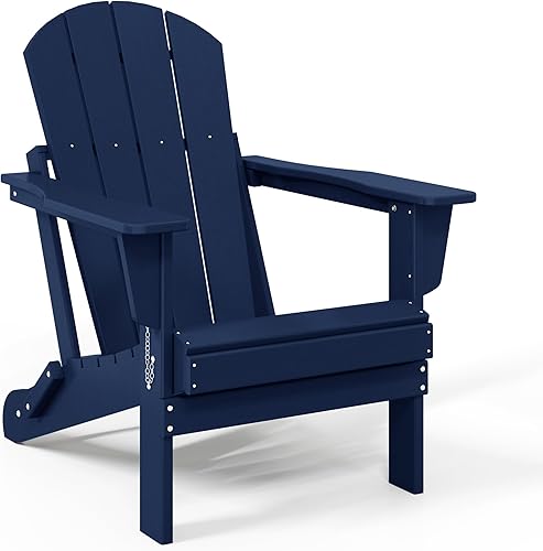 Miniatura 4 de WestinTrends Malibu HDPE - Silla plegable Adirondack de polietileno para exteriores, color azul marino