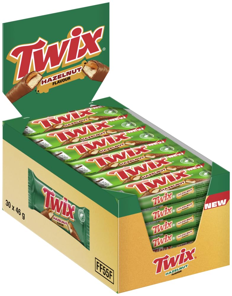 Twix Hazelnut Flavour Barrette al Cioccolato Nocciola Ripiene al Caramello gr.46 x 32