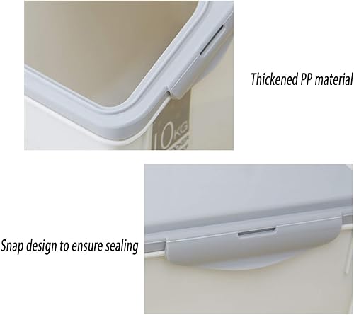 Miniatura 6 de Paquete de 2 recipientes herméticos de almacenamiento de alimentos de 15L/4 galones con tapas de bloqueo, contenedor de grano de arroz para comida