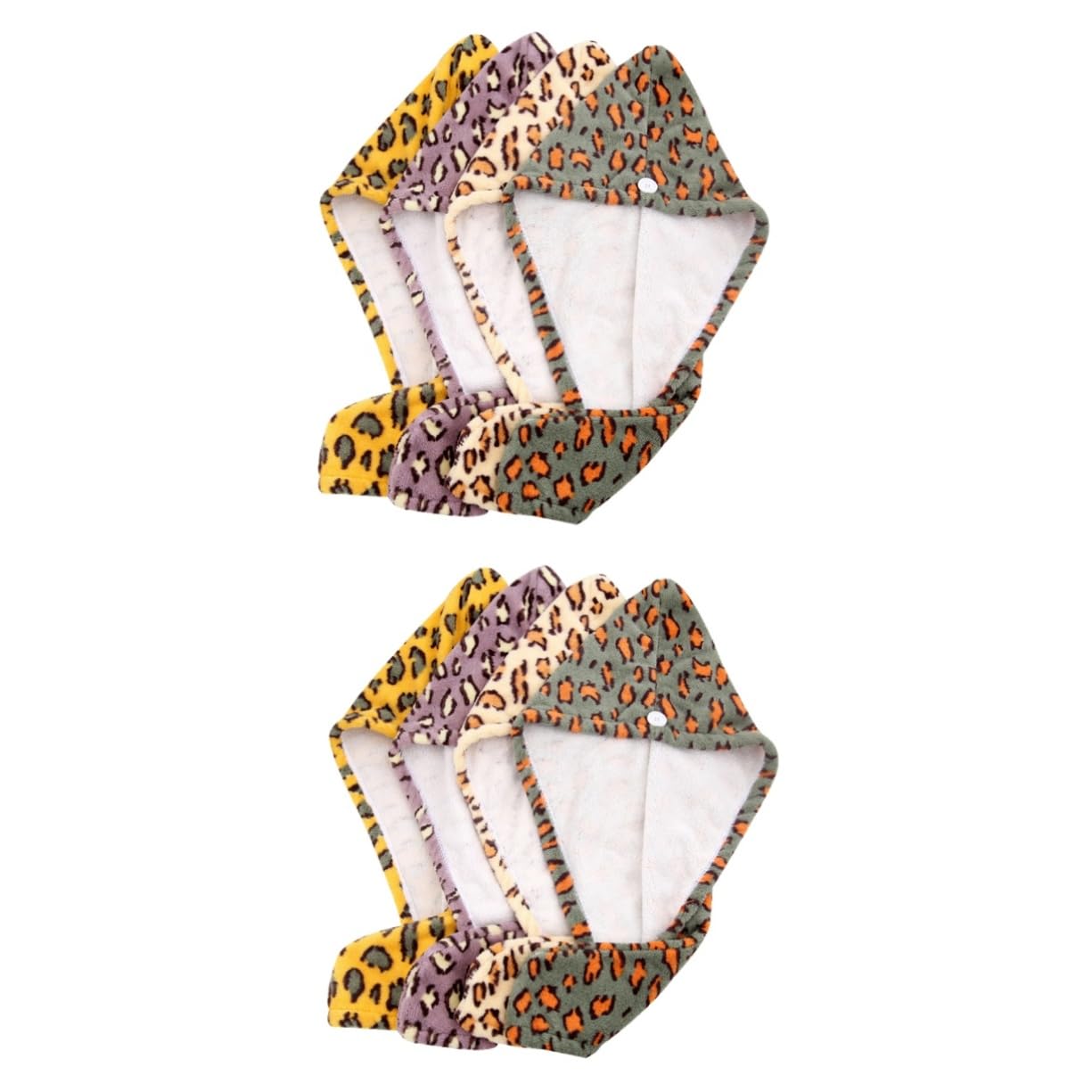 VALICLUD 2 Set Pz Teli Asciugacapelli Microfibra Spessa Con Leopardato Asciugamani Assorbenti Per Doccia E Spa Per Lunghi E Corti 4 Pezzi * 2