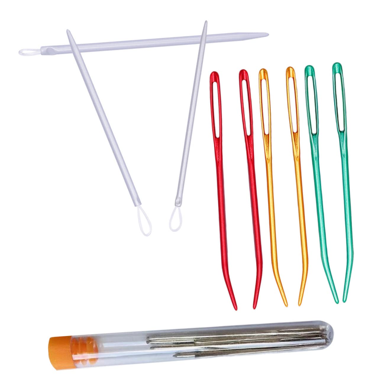 VILLCASE 5juegos Agujas De Coser Ojo Grande y Agujas Curvadas Kit De Herramientas De Costura Para Manualidades y Reparaciones Textiles Para Principiantes y Expertos