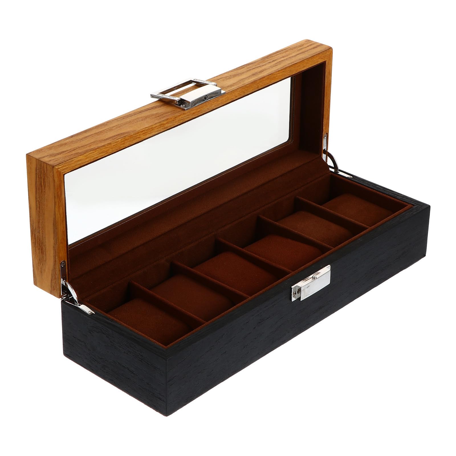 Alipis Caja de Reloj Vintage de Madera 6 Compartimentos y Hebilla